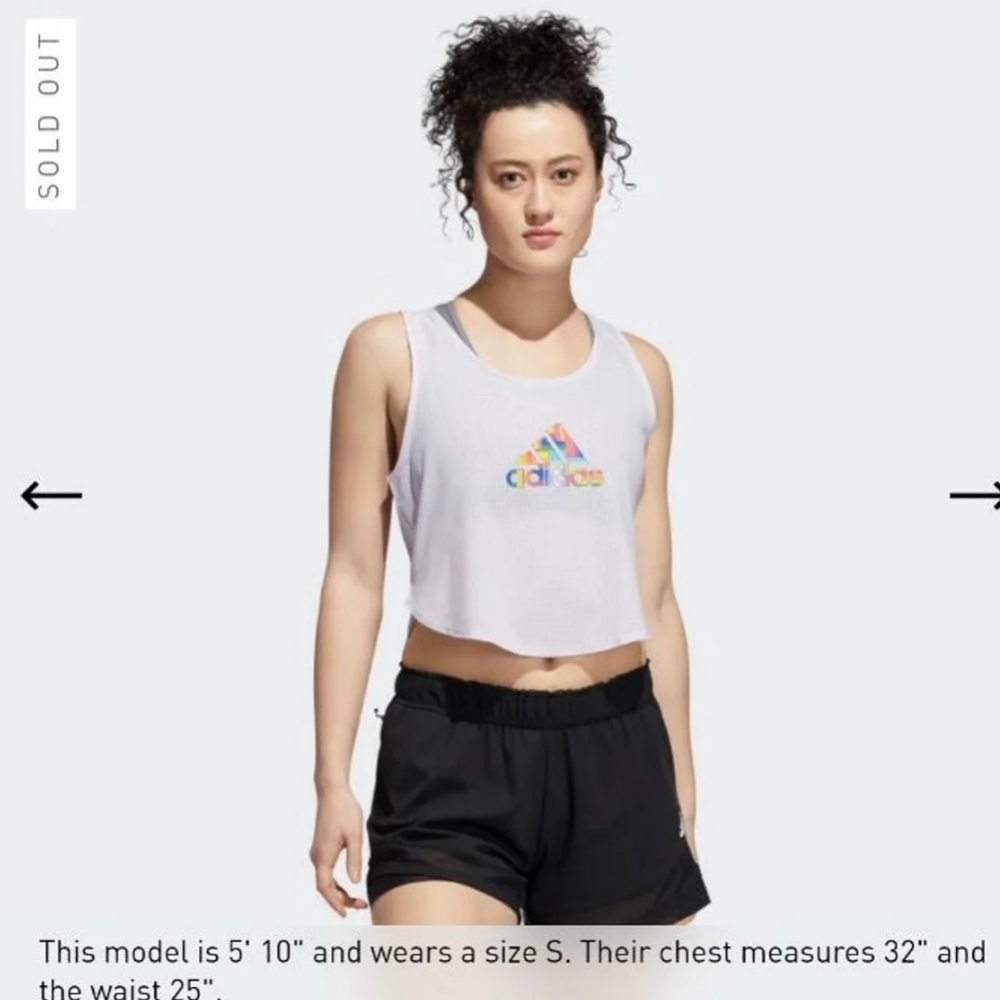 Adidas pride tech crop top shirt medium purple - Picture 6 of 13